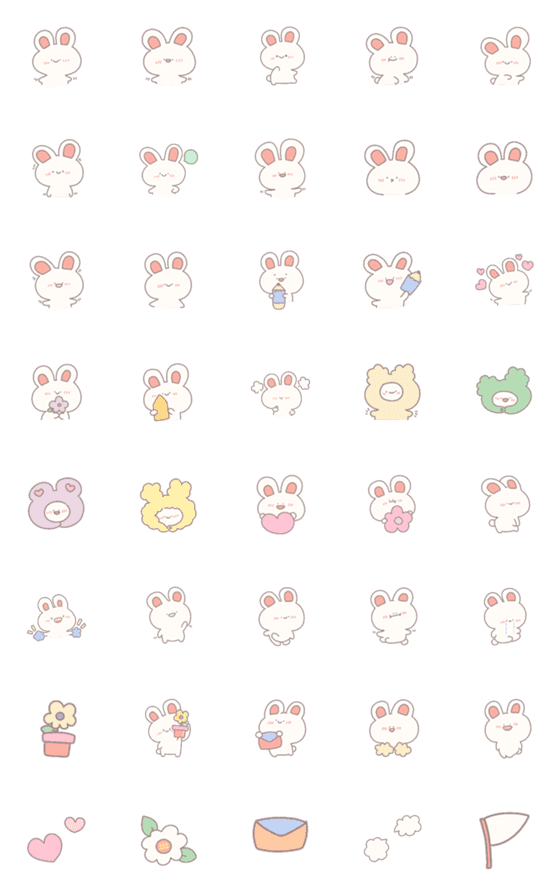 [LINE絵文字]Rabbit cute*の画像一覧