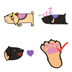 [LINE絵文字] 旅ダックスフンド emoji Vol.1の画像