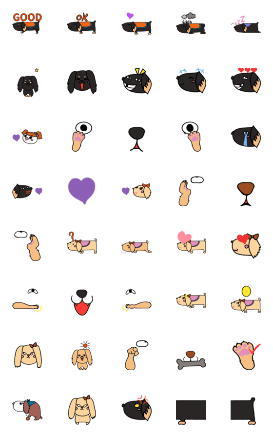 [LINE絵文字]旅ダックスフンド emoji Vol.1の画像一覧