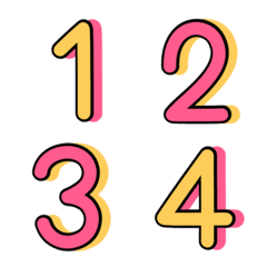 [LINE絵文字] Numbers emoji pink yellowの画像