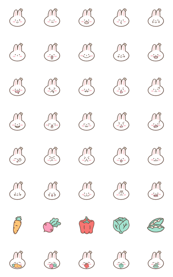 [LINE絵文字]Baby rabbit emoji eieiの画像一覧