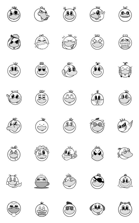 [LINE絵文字]DuckyChannel Retro Emojiの画像一覧