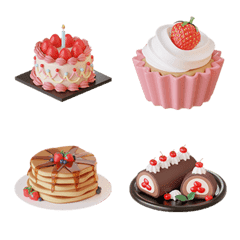 [LINE絵文字] 3D sweet desserts setの画像