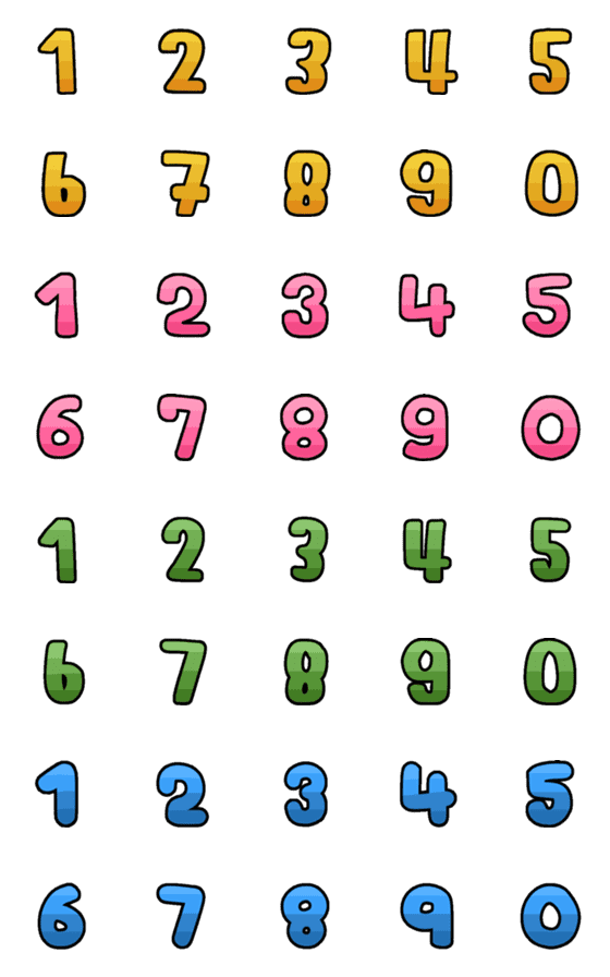 [LINE絵文字]Number pastel sweet colours animationの画像一覧