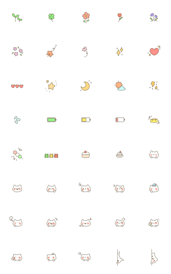 [LINE絵文字]Kawaii White Nekoの画像一覧