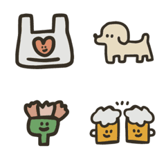 [LINE絵文字] Cute black border small sticker 3の画像