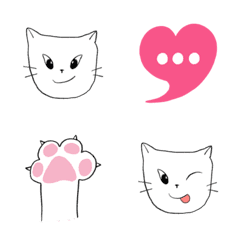 [LINE絵文字] Little white catの画像