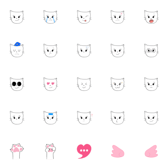 [LINE絵文字]Little white catの画像一覧