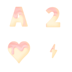 [LINE絵文字] QxQ いちご ピンク ♥ ABC 123 英語 数字の画像