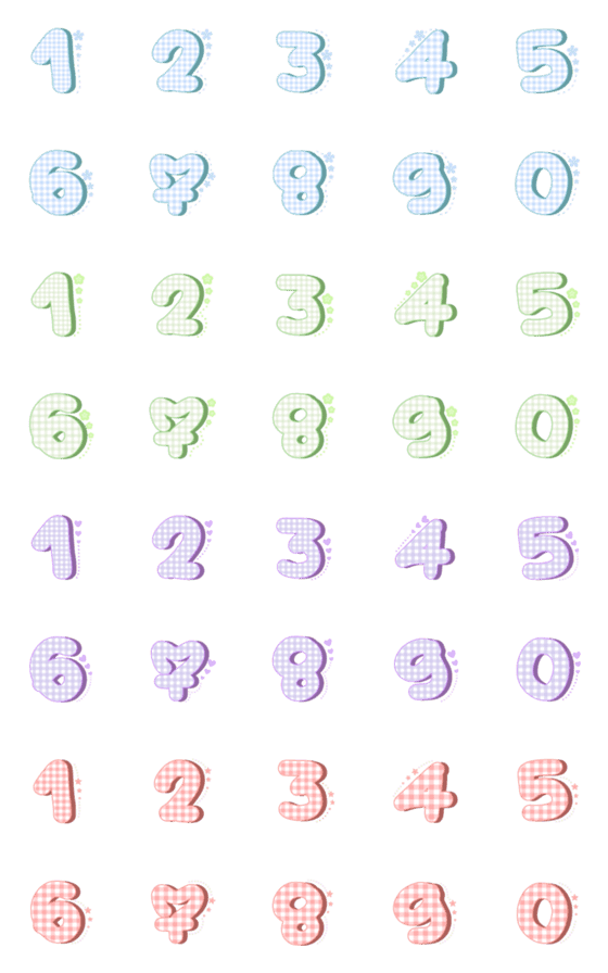 [LINE絵文字]light color number emojiの画像一覧