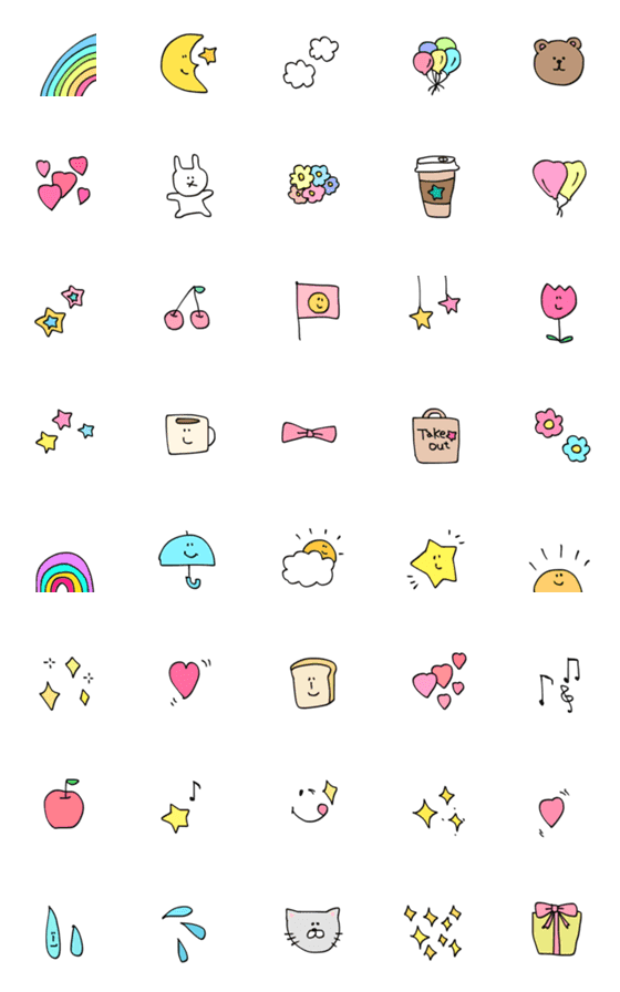 [LINE絵文字]アクセントになる絵文字セット♡の画像一覧