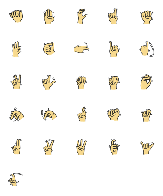 [LINE絵文字]a - z hand signsの画像一覧