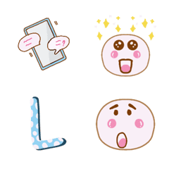 [LINE絵文字] Cute face and emoji iconの画像