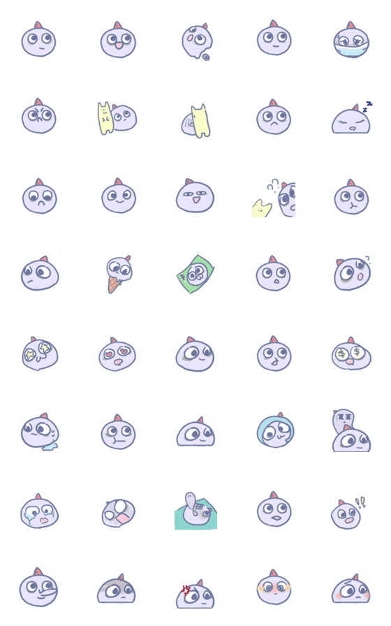 [LINE絵文字]stickers of unknown creatures Emojiの画像一覧