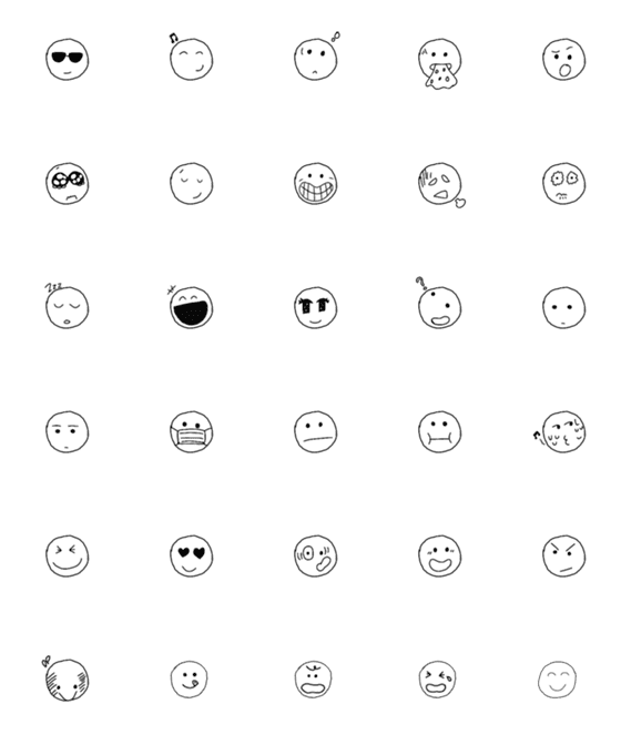 [LINE絵文字]facial expression emojiiの画像一覧