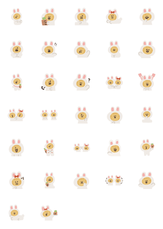 [LINE絵文字]Bunny Brigade feat. Orange Cat Doupi Junの画像一覧