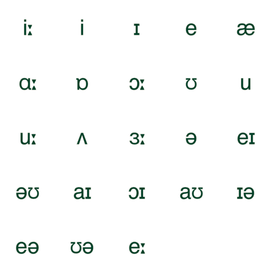 [LINE絵文字]British IPA (Vowel)の画像一覧