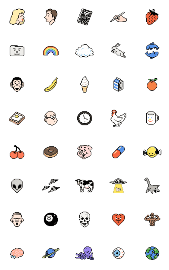 [LINE絵文字]HUNGRY TUNES pixel emoji1の画像一覧