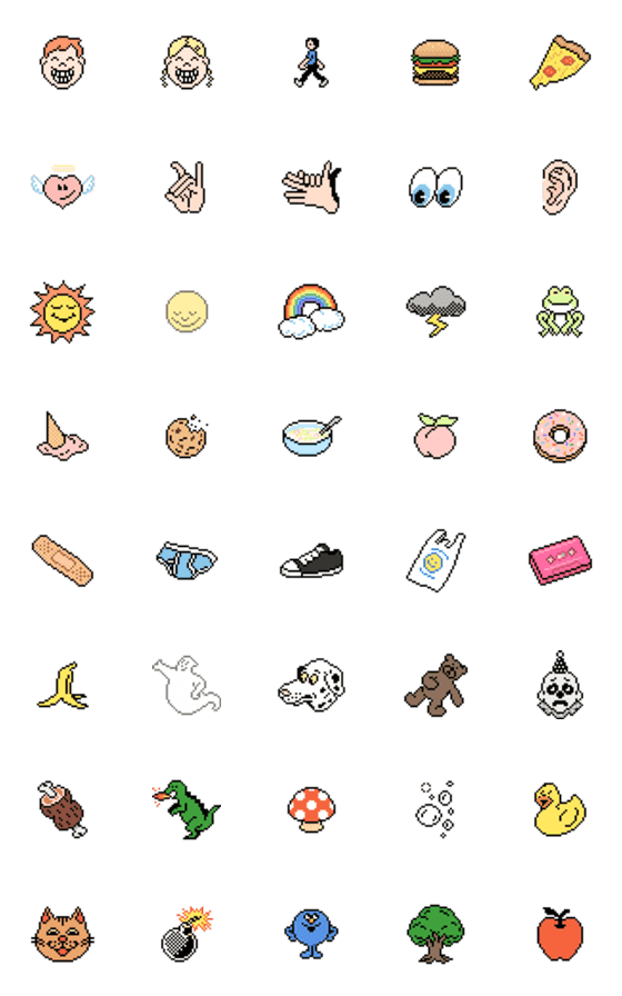 [LINE絵文字]HUNGRY TUNES pixel emoji2の画像一覧