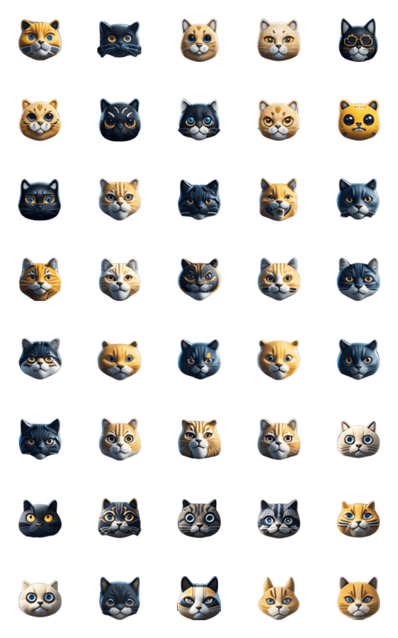 [LINE絵文字]Purr-fectly Cute Cat Emoticons VOL. 2の画像一覧