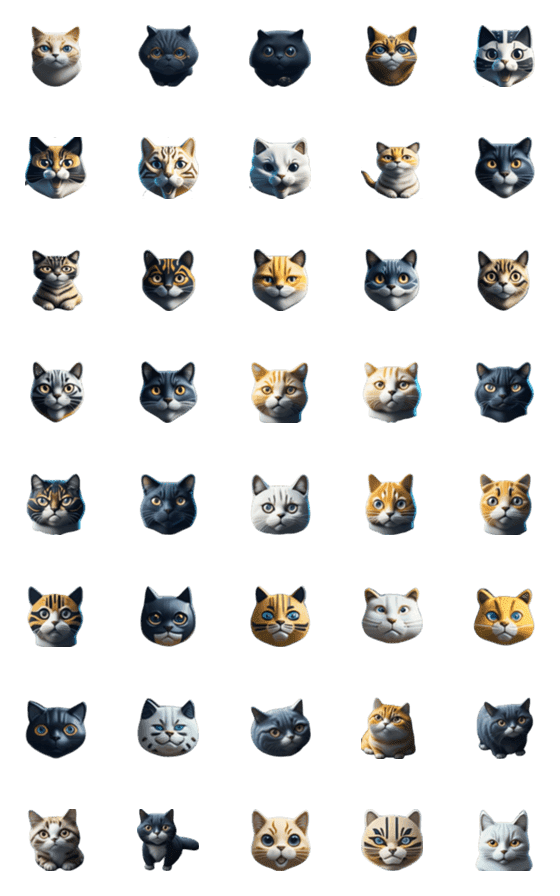 [LINE絵文字]Purr-fectly Cute Cat Emoticons VOL. 5の画像一覧