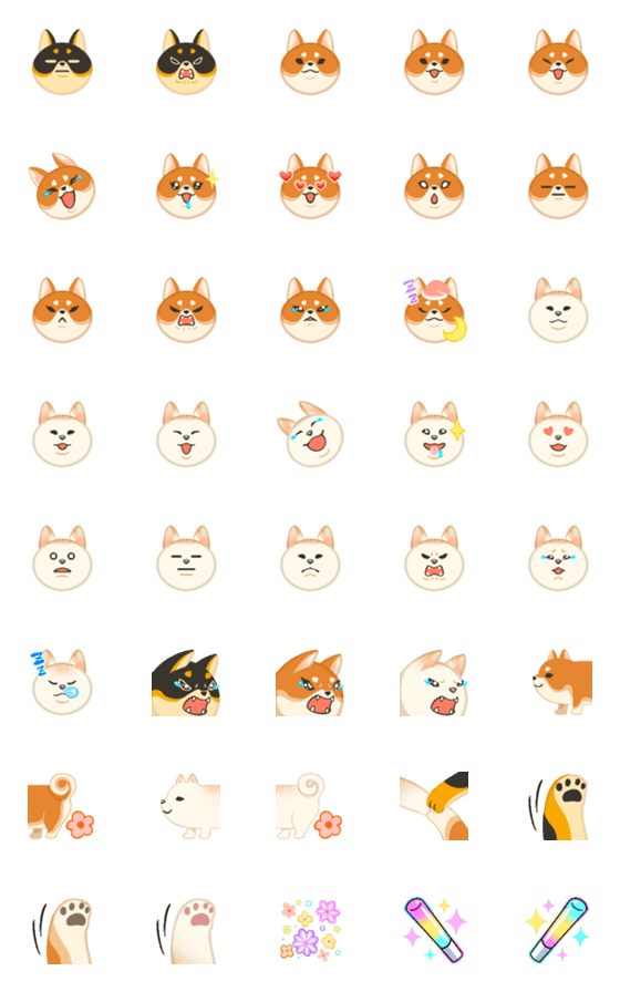 [LINE絵文字]Black shiba one one ＆ friendsの画像一覧