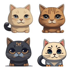 [LINE絵文字] Pawsitively Awesome Cat Emoticons VOL.3の画像