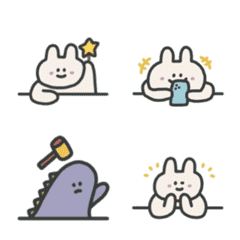 [LINE絵文字] 87 rabbit emoji 2.0の画像