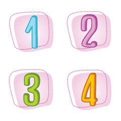 [LINE絵文字] numbers emoji pastel 1の画像