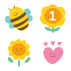 [LINE絵文字] (number, symbol)mini sunflower emojiの画像