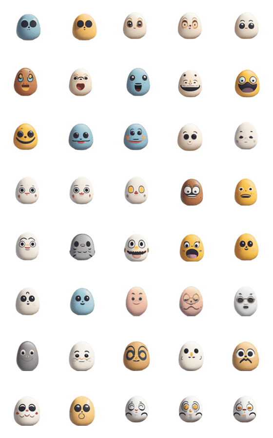 [LINE絵文字]Egg Planet: The Cute Egg Republic VOL.2の画像一覧