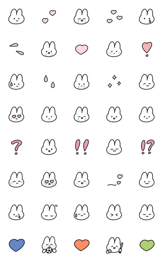 [LINE絵文字]◎しろうさ◎ #8の画像一覧