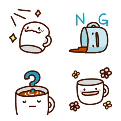 [LINE絵文字] コーヒーカップの日常色々絵文字の画像