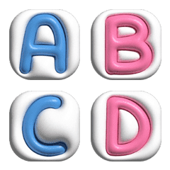 [LINE絵文字] Fluffy Pastel Alphabet 3Dの画像