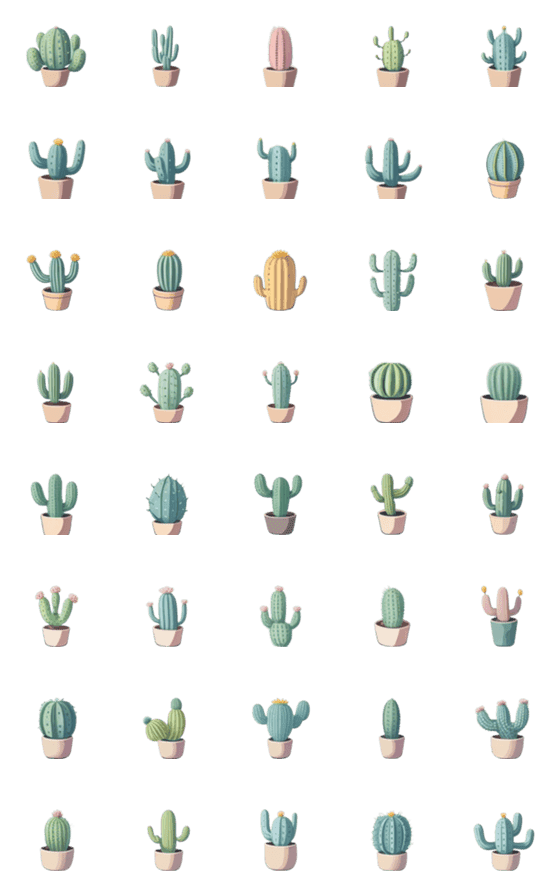 [LINE絵文字]Caudex n Succulent lover - Cactus VOL.2の画像一覧