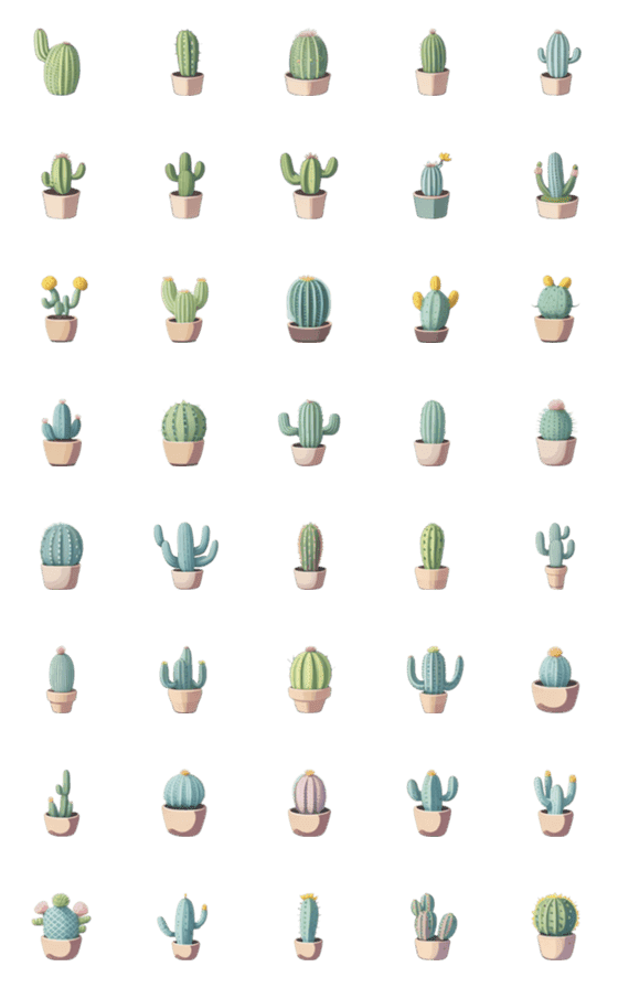 [LINE絵文字]Caudex n Succulent lover - Cactus VOL.4の画像一覧