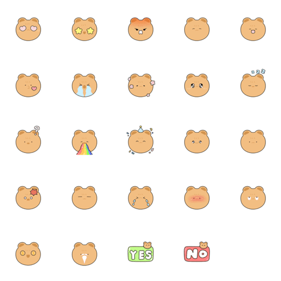 [LINE絵文字]Fluffybear emoji><の画像一覧