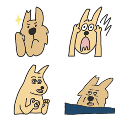 [LINE絵文字] Two yellow dogs in many moodsの画像