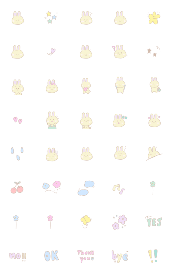 [LINE絵文字]cutie bunnyの画像一覧