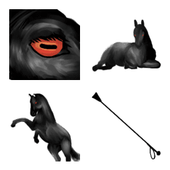 [LINE絵文字] BIG COOL BLACK HORSEの画像