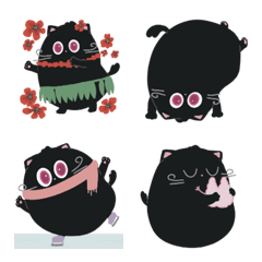 [LINE絵文字] Gygee the black cat emoji ver.の画像