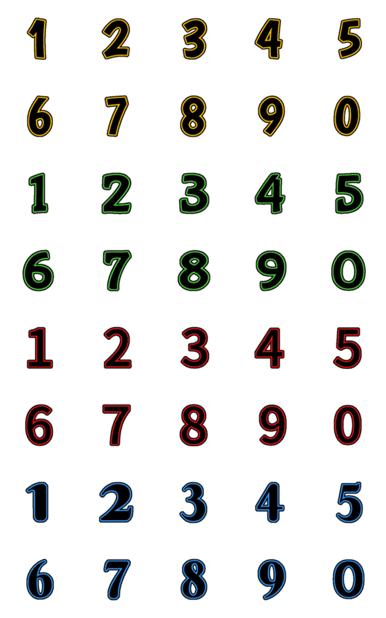 [LINE絵文字]Number black colour animation emojiの画像一覧