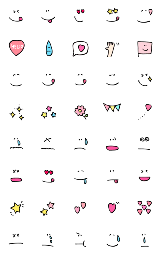 [LINE絵文字]さらっと使えるかお♡の画像一覧