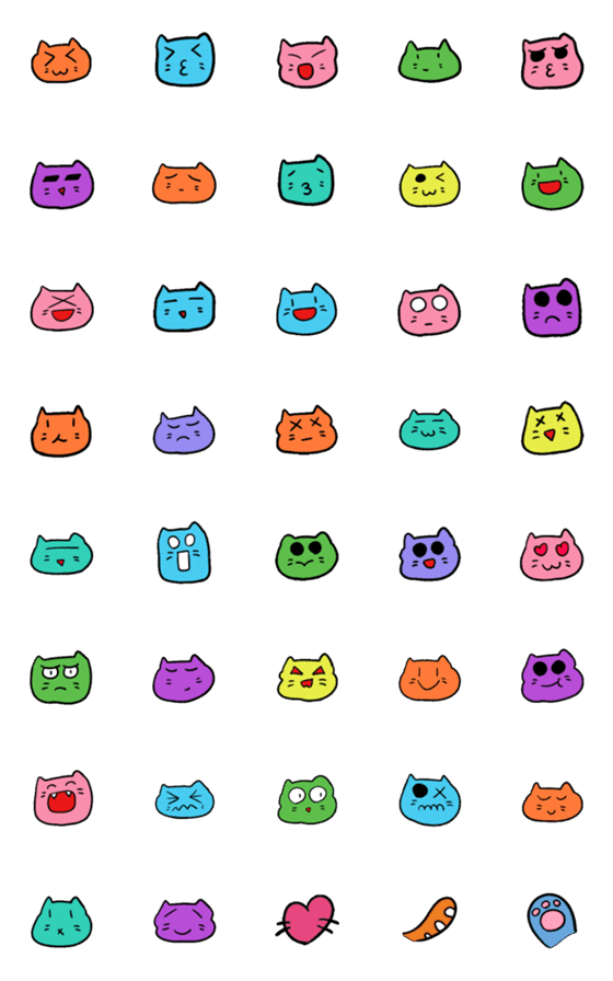 [LINE絵文字]emoji cattttの画像一覧