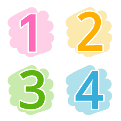 [LINE絵文字] Number classic pastel animation emoji 2の画像