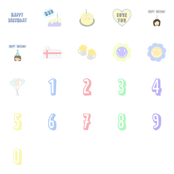 [LINE絵文字]Happy Birthday 2の画像一覧