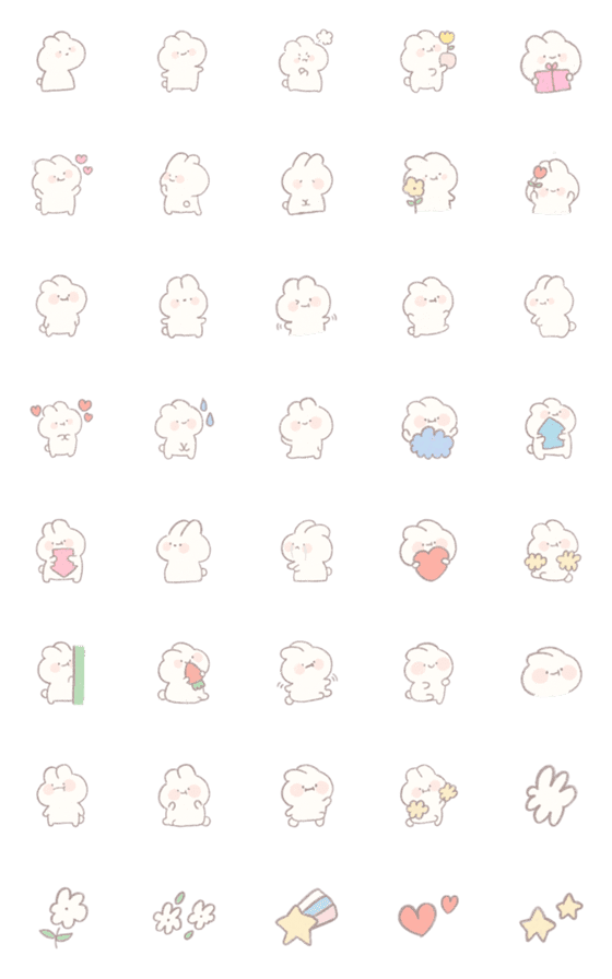 [LINE絵文字]Emoji rabbit ac *の画像一覧