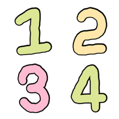 [LINE絵文字] Number cute color colorful kawaiiの画像