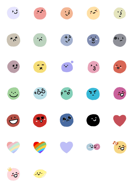 [LINE絵文字]Round Round Emotionの画像一覧