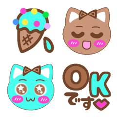 [LINE絵文字] チョコミントねこちゃん♡の画像